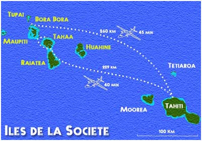 map iles sous le vent polynesie francaise